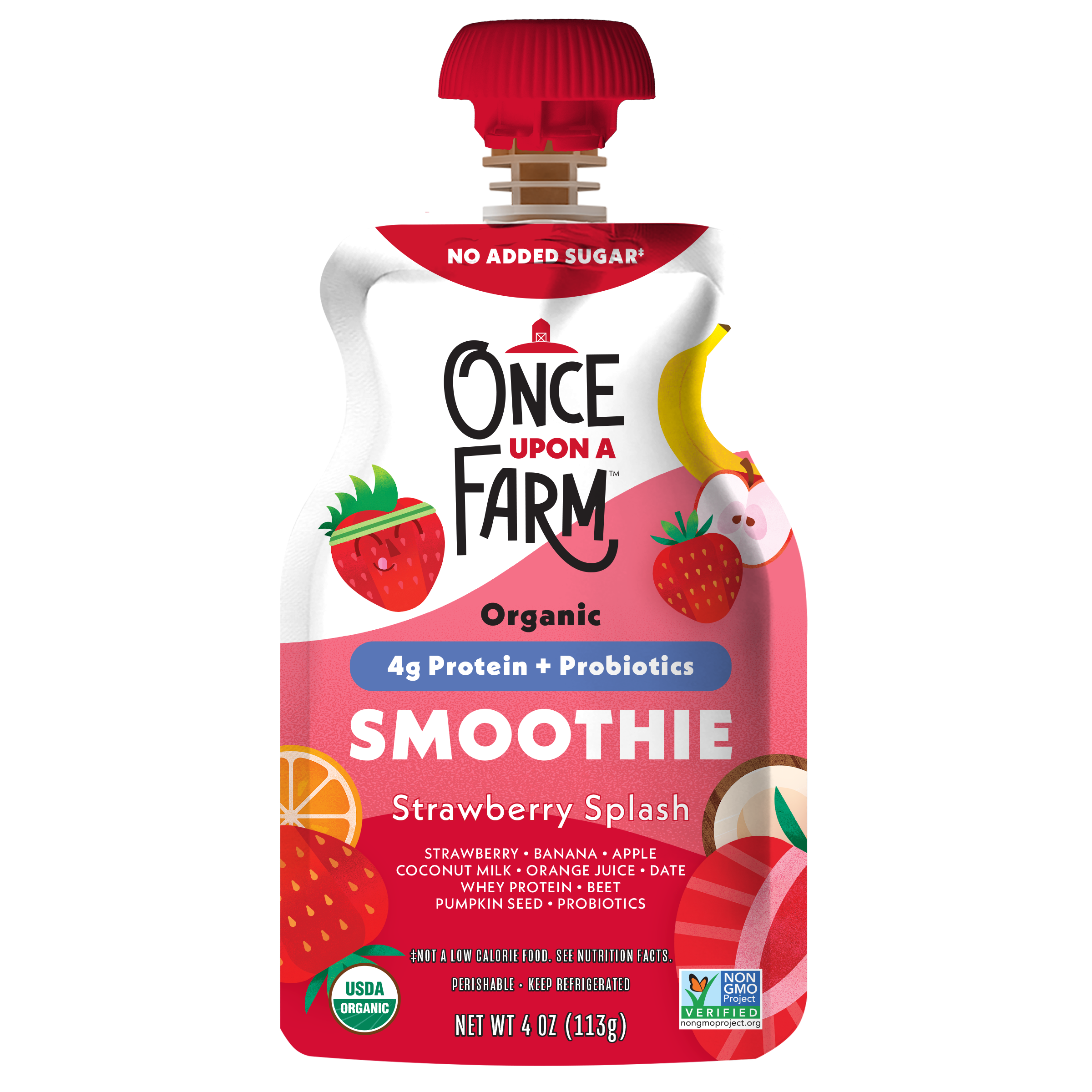 Strawberry Splash Smoothie with Protein and Probiotics